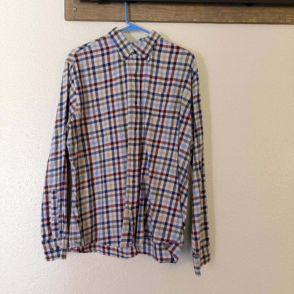 Peter Millar Shirt Mens Large Multicolor Plaid Button Down Long Sleeve Cotton